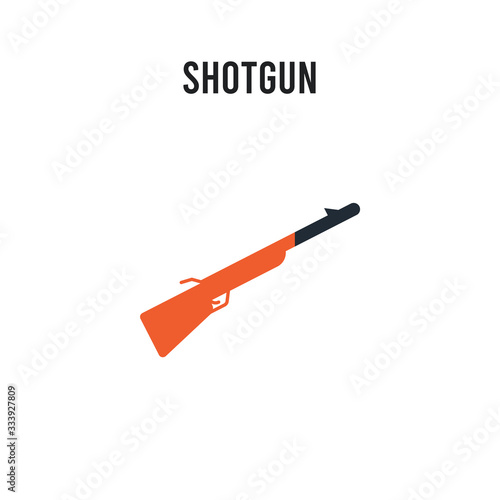 Shotgun vector icon on white background. Red and black colored Shotgun icon. Simple element illustration sign symbol EPS