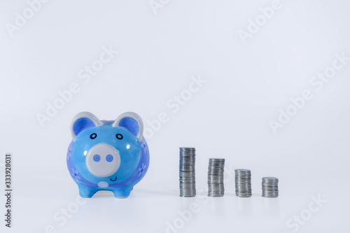 Piggybank and money tower