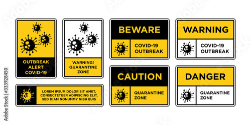 NCOV-2019 Novel Coronavirus Disease Outbreak Control Signage Set.