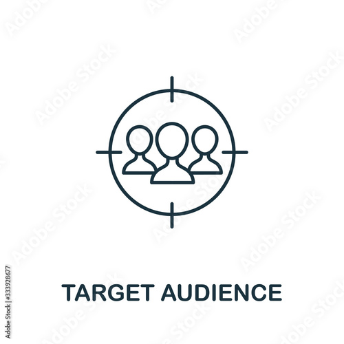 Target Audience icon from seo collection. Simple line Target Audience icon for templates, web design and infographics