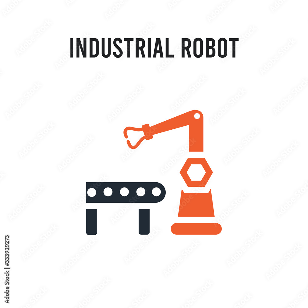 Fotografie Industrial robot vector icon on white background