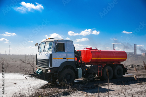 irrigating machine watering industrial mill tailing area