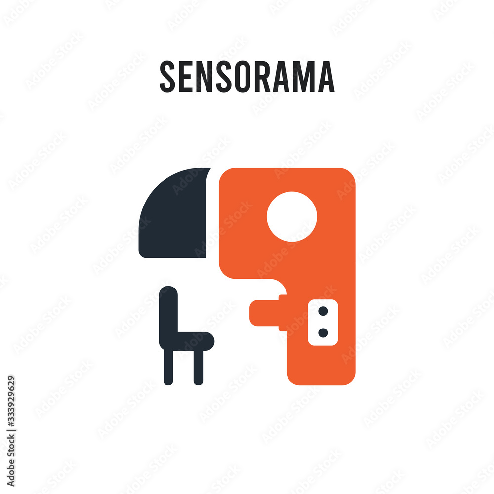 Sensorama vector icon on white background. Red and black colored Sensorama icon. Simple element illustration sign symbol EPS Sensorama vector icon on white background. Red and black colored Sensorama icon. Simple element illustration sign symbol EPS