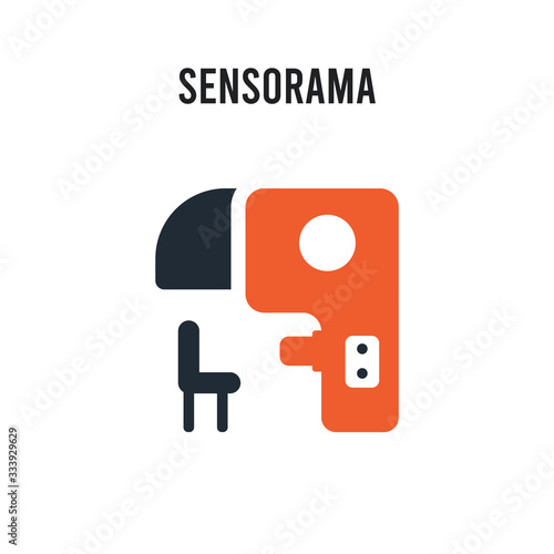 Sensorama vector icon on white background. Red and black colored Sensorama icon. Simple element illustration sign symbol EPS