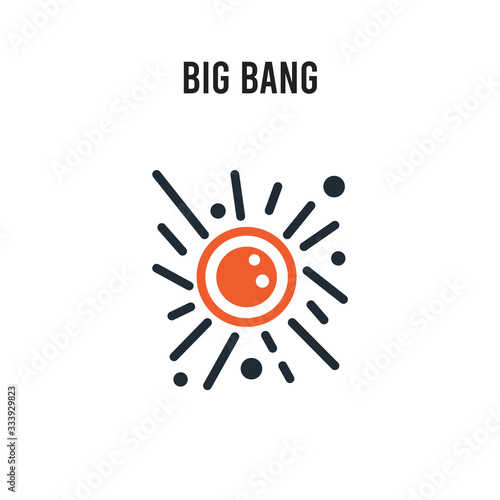 Big bang vector icon on white background. Red and black colored Big bang icon. Simple element illustration sign symbol EPS