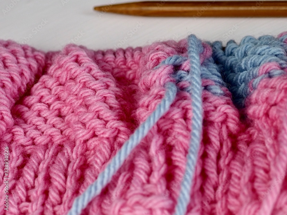 Intarsia knitting reverse close up Intarsia knitting reverse close up