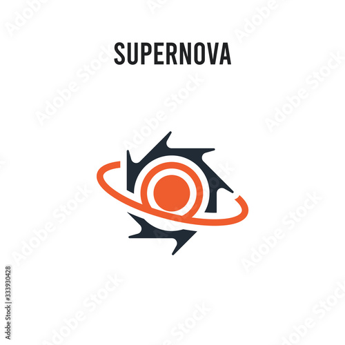 Supernova vector icon on white background. Red and black colored Supernova icon. Simple element illustration sign symbol EPS