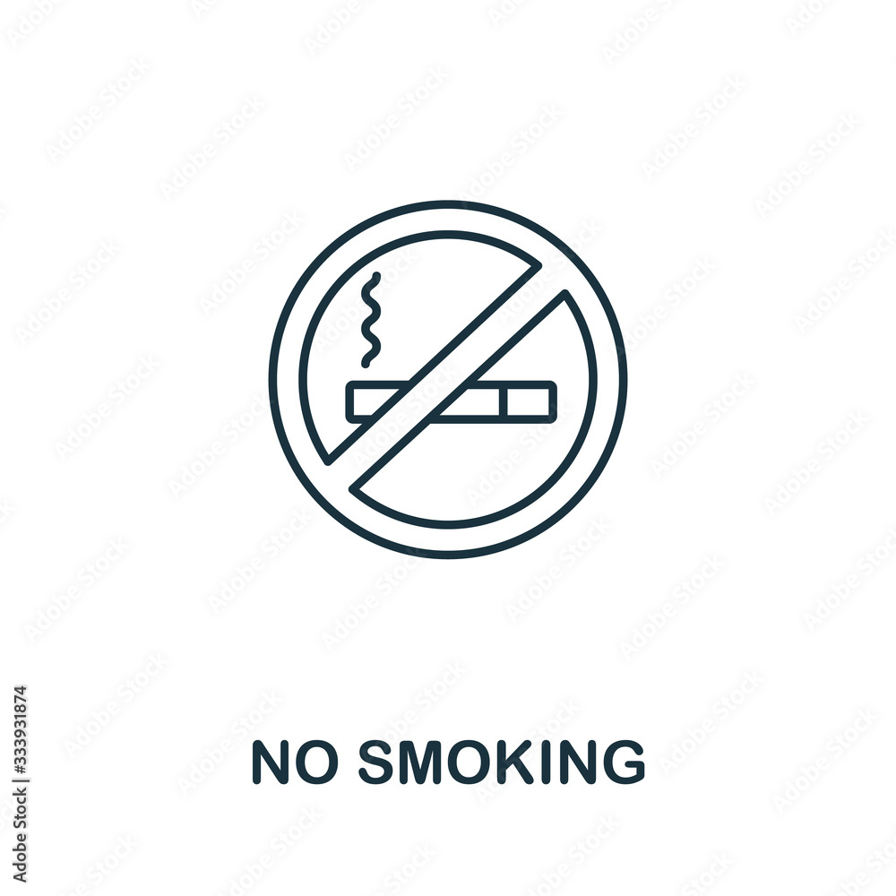 No Smoking icon from office tools collection. Simple line No Smoking icon for templates, web design and infographics No Smoking icon from office tools collection. Simple line No Smoking icon for templates, web design and infographics