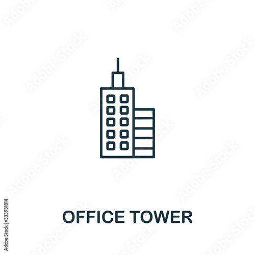 Office Tower icon from office tools collection. Simple line Office Tower icon for templates  web design and infographics