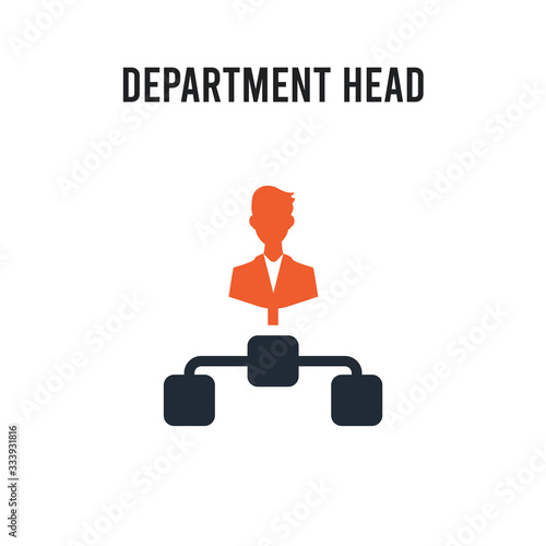 Department Head vector icon on white background. Red and black colored Department Head icon. Simple element illustration sign symbol EPS