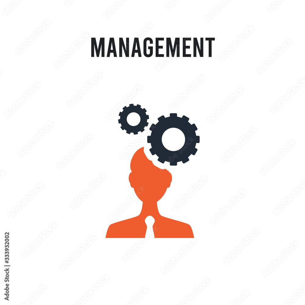 Management vector icon on white background. Red and black colored Management icon. Simple element illustration sign symbol EPS Management vector icon on white background. Red and black colored Management icon. Simple element illustration sign symbol EPS