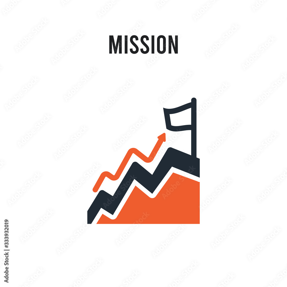 Mission vector icon on white background. Red and black colored Mission icon. Simple element illustration sign symbol EPS Mission vector icon on white background. Red and black colored Mission icon. Simple element illustration sign symbol EPS