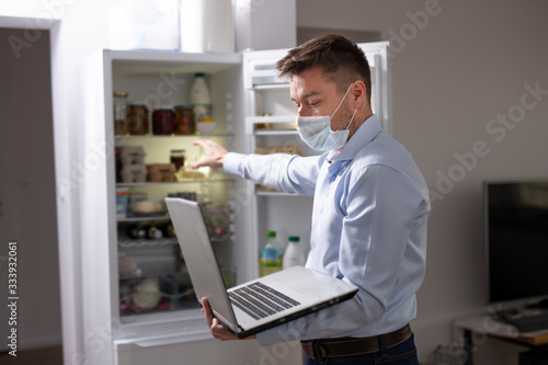 Coronavirus pandemic. Remote work in the home office