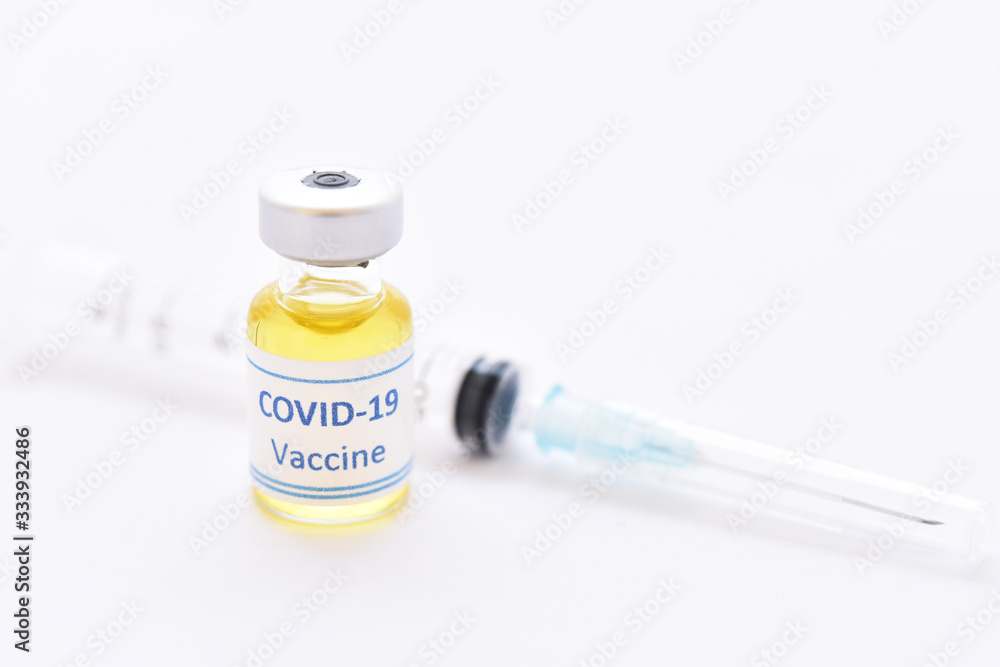Vial of COVID-19 virus vaccine for injection Vial of COVID-19 virus vaccine for injection