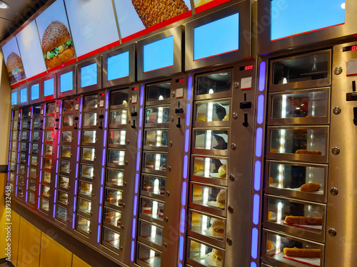 street vending machine for sandwiches and fast food in amsterdam