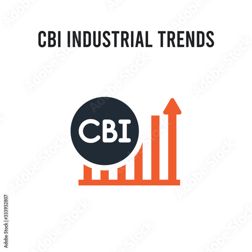 CBI industrial trends vector icon on white background. Red and black colored CBI industrial trends icon. Simple element illustration sign symbol EPS