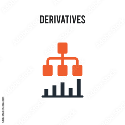 Derivatives vector icon on white background. Red and black colored Derivatives icon. Simple element illustration sign symbol EPS