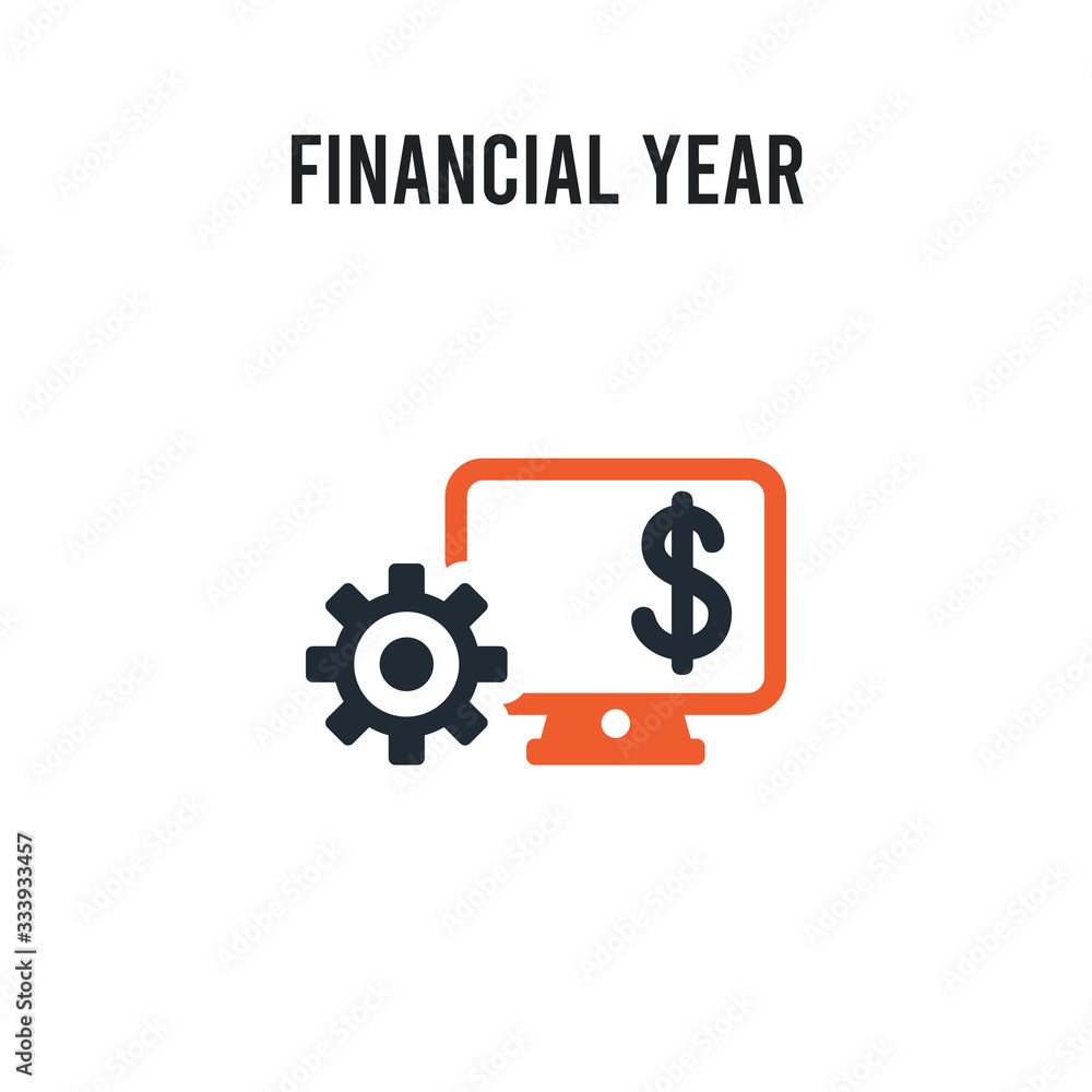 Financial year vector icon on white background. Red and black colored Financial year icon. Simple element illustration sign symbol EPS Financial year vector icon on white background. Red and black colored Financial year icon. Simple element illustration sign symbol EPS