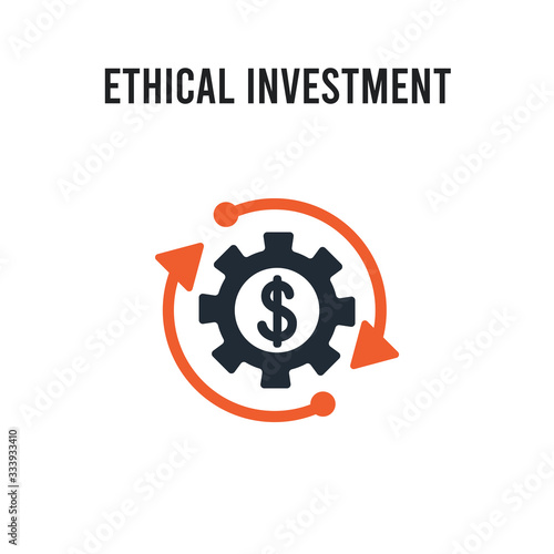 Ethical investment vector icon on white background. Red and black colored Ethical investment icon. Simple element illustration sign symbol EPS