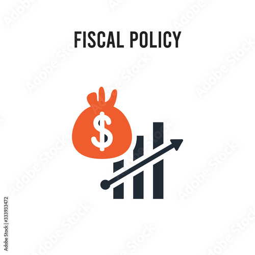 Fiscal policy vector icon on white background. Red and black colored Fiscal policy icon. Simple element illustration sign symbol EPS