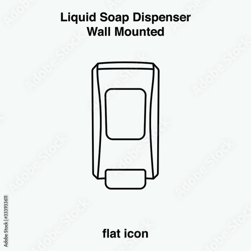 Hand wash. Hand sanitizer. Alcohol-based hand rub. Rubbing alcohol. Wall mounted soap dispenser. Wall hanging hand wash container. Protection from germs such as coronavirus (Covid-19) icon design	