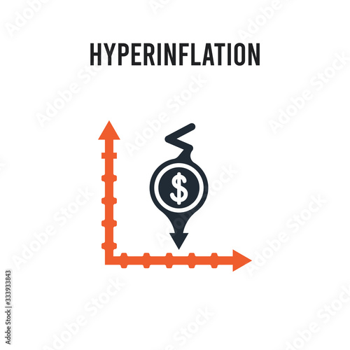Hyperinflation vector icon on white background. Red and black colored Hyperinflation icon. Simple element illustration sign symbol EPS