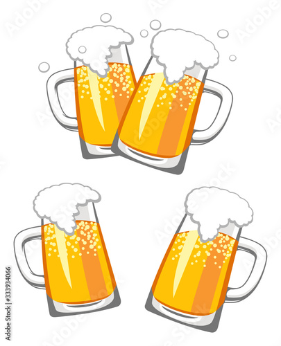 Mug of beer against white background