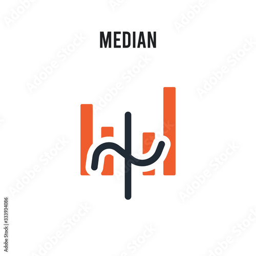 Median vector icon on white background. Red and black colored Median icon. Simple element illustration sign symbol EPS