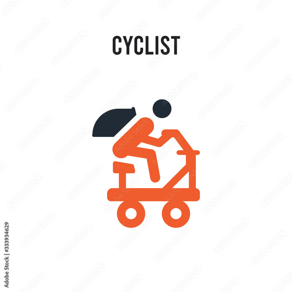 Cyclist vector icon on white background. Red and black colored Cyclist icon. Simple element illustration sign symbol EPS Cyclist vector icon on white background. Red and black colored Cyclist icon. Simple element illustration sign symbol EPS