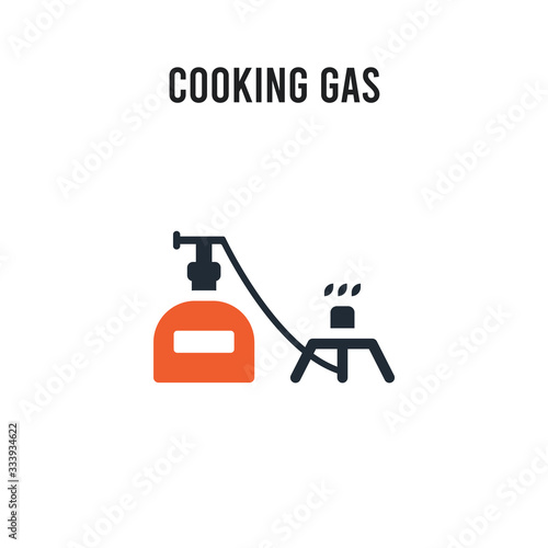 Cooking gas vector icon on white background. Red and black colored Cooking gas icon. Simple element illustration sign symbol EPS