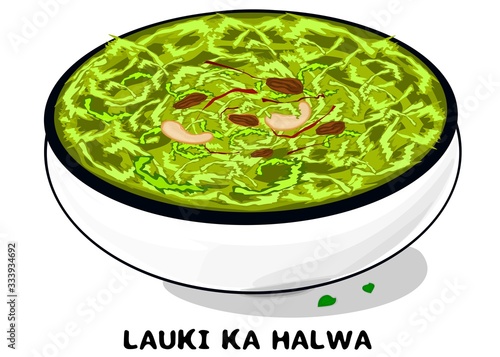 Lauki ka Halwa indian Sweet food Vector