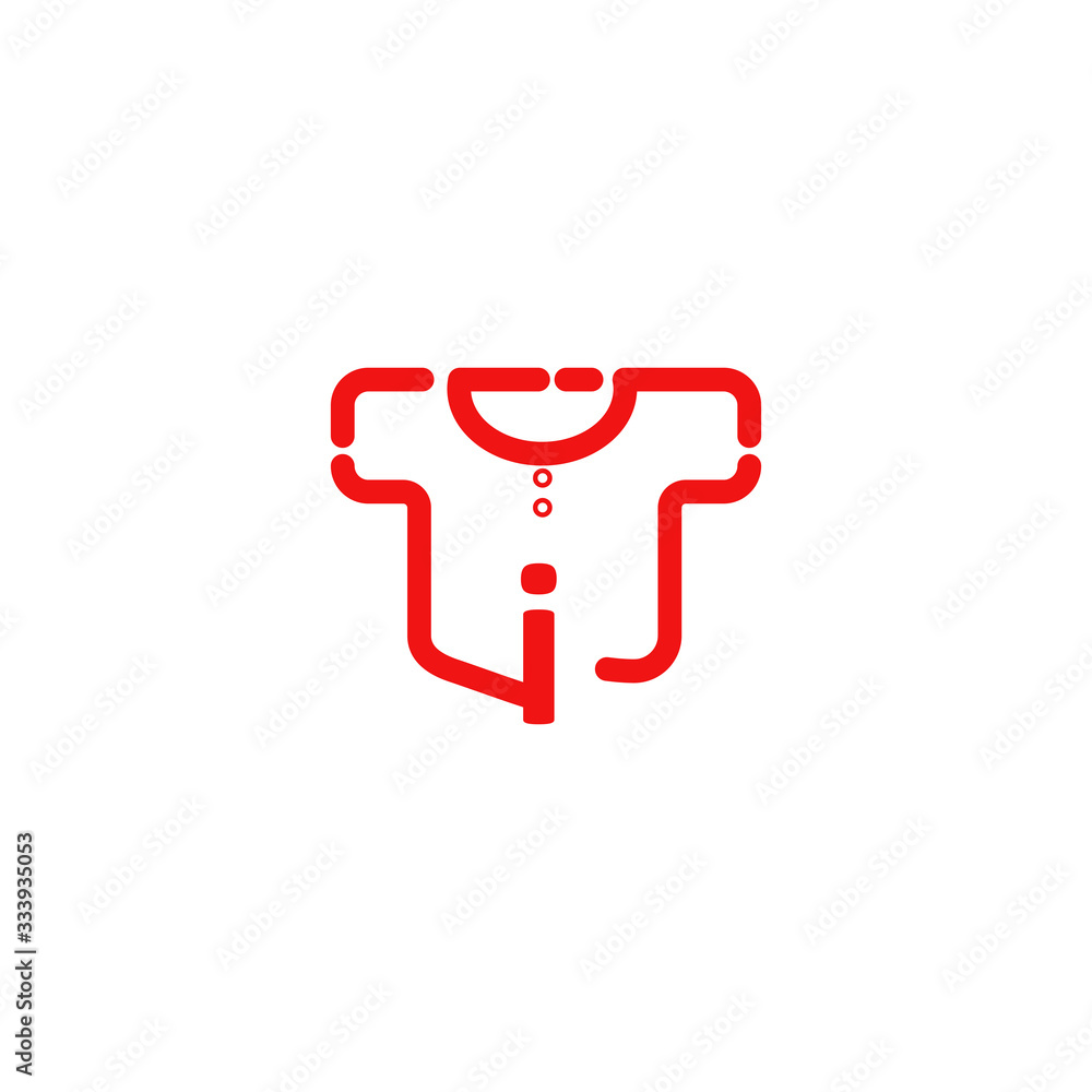 logo letter i with t shirt vector design
