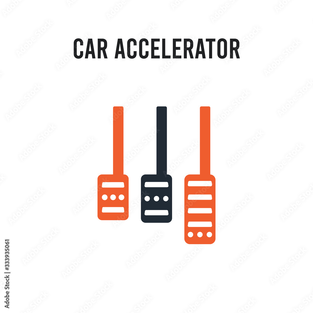 car accelerator vector icon on white background. Red and black colored car accelerator icon. Simple element illustration sign symbol EPS car accelerator vector icon on white background. Red and black colored car accelerator icon. Simple element illustration sign symbol EPS