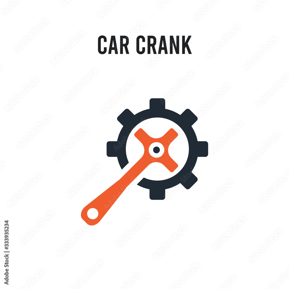 car crank vector icon on white background. Red and black colored car crank icon. Simple element illustration sign symbol EPS car crank vector icon on white background. Red and black colored car crank icon. Simple element illustration sign symbol EPS