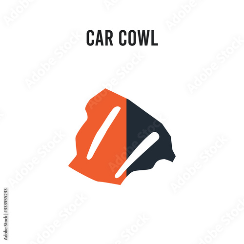 car cowl vector icon on white background. Red and black colored car cowl icon. Simple element illustration sign symbol EPS