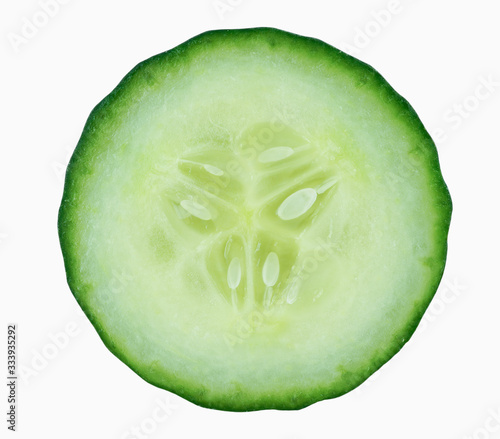 Cucumber slice  isolated on a white background.