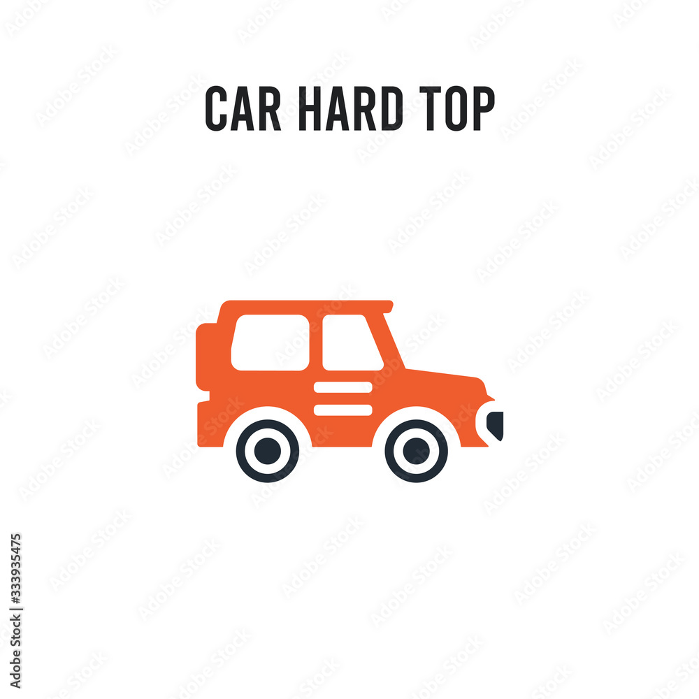 car hard top vector icon on white background. Red and black colored car hard top icon. Simple element illustration sign symbol EPS