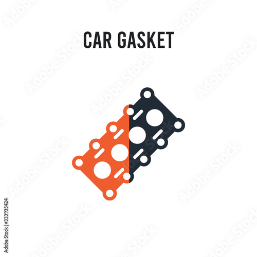 car gasket vector icon on white background. Red and black colored car gasket icon. Simple element illustration sign symbol EPS
