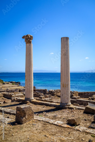 Columns in Tharros archaeological site, Sardinia © daboost