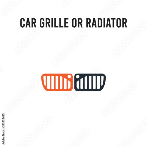 car grille or radiator grille vector icon on white background. Red and black colored car grille or radiator grille icon. Simple element illustration sign symbol EPS