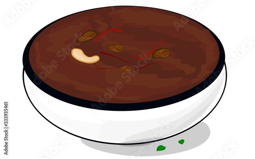Singhara halwa indian Sweet food Vector