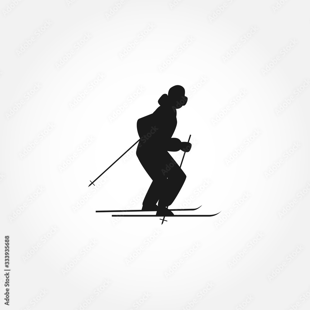 Fototapeta premium Skiing sportsman vector icon design element