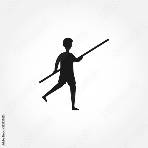 Pole vault vector icon design element