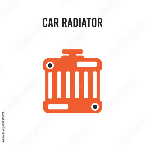 car radiator vector icon on white background. Red and black colored car radiator icon. Simple element illustration sign symbol EPS