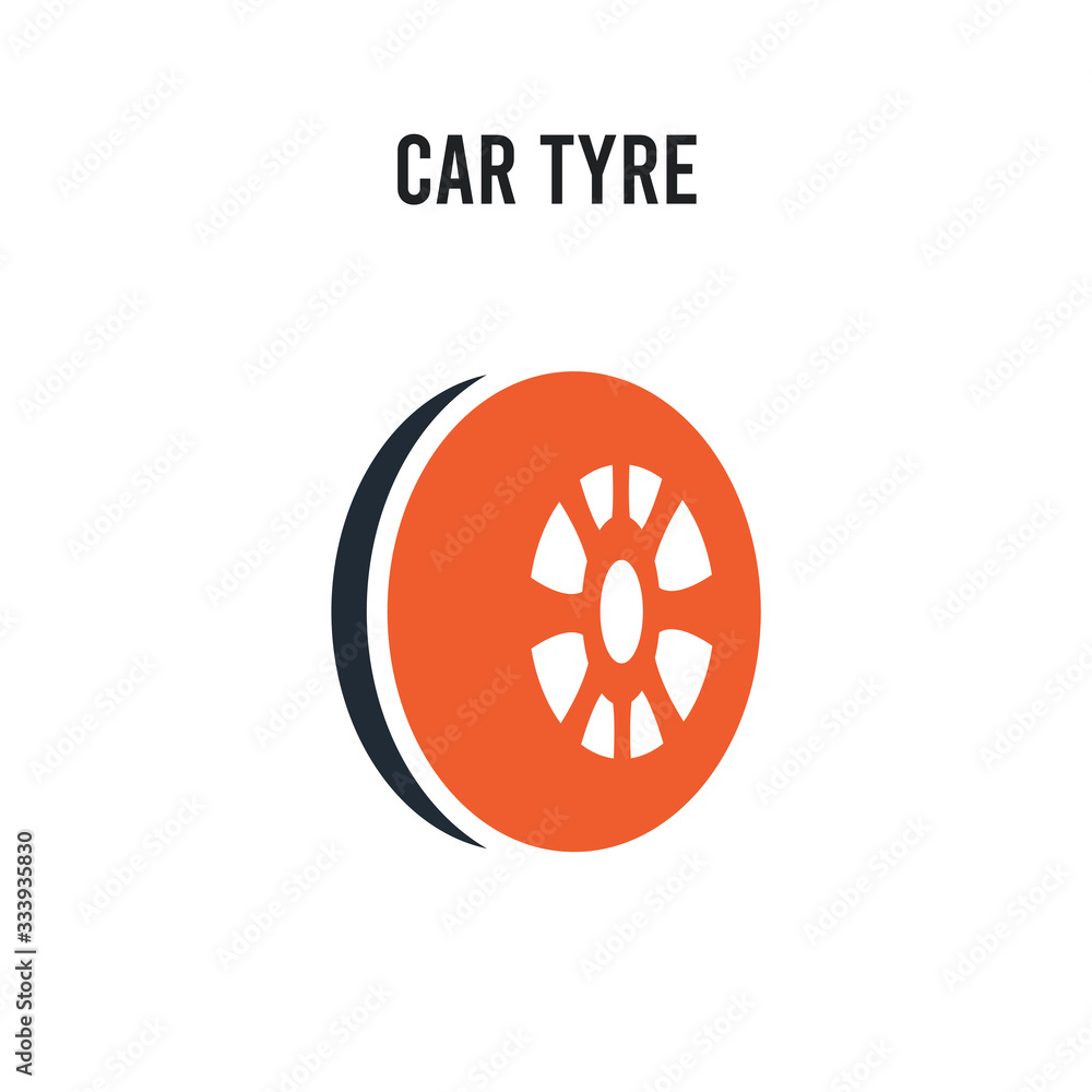 car tyre vector icon on white background. Red and black colored car tyre icon. Simple element illustration sign symbol EPS car tyre vector icon on white background. Red and black colored car tyre icon. Simple element illustration sign symbol EPS