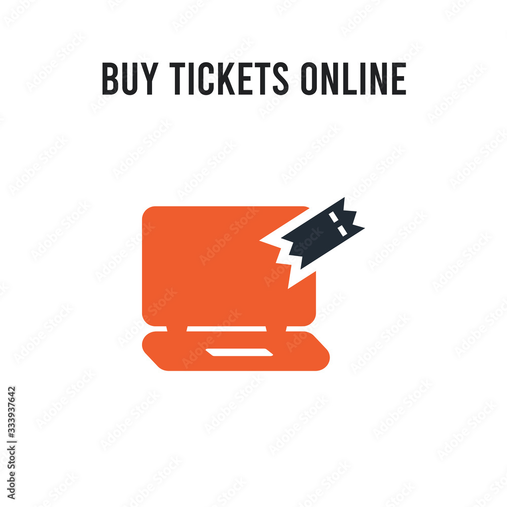 Buy Tickets Online vector icon on white background. Red and black colored Buy Tickets Online icon. Simple element illustration sign symbol EPS Buy Tickets Online vector icon on white background. Red and black colored Buy Tickets Online icon. Simple element illustration sign symbol EPS