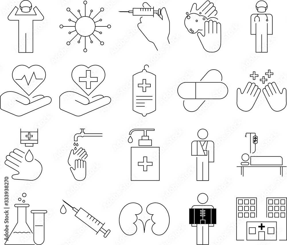 Modern outline healthcare icons. Vector icons. Modern outline healthcare icons. Vector icons.