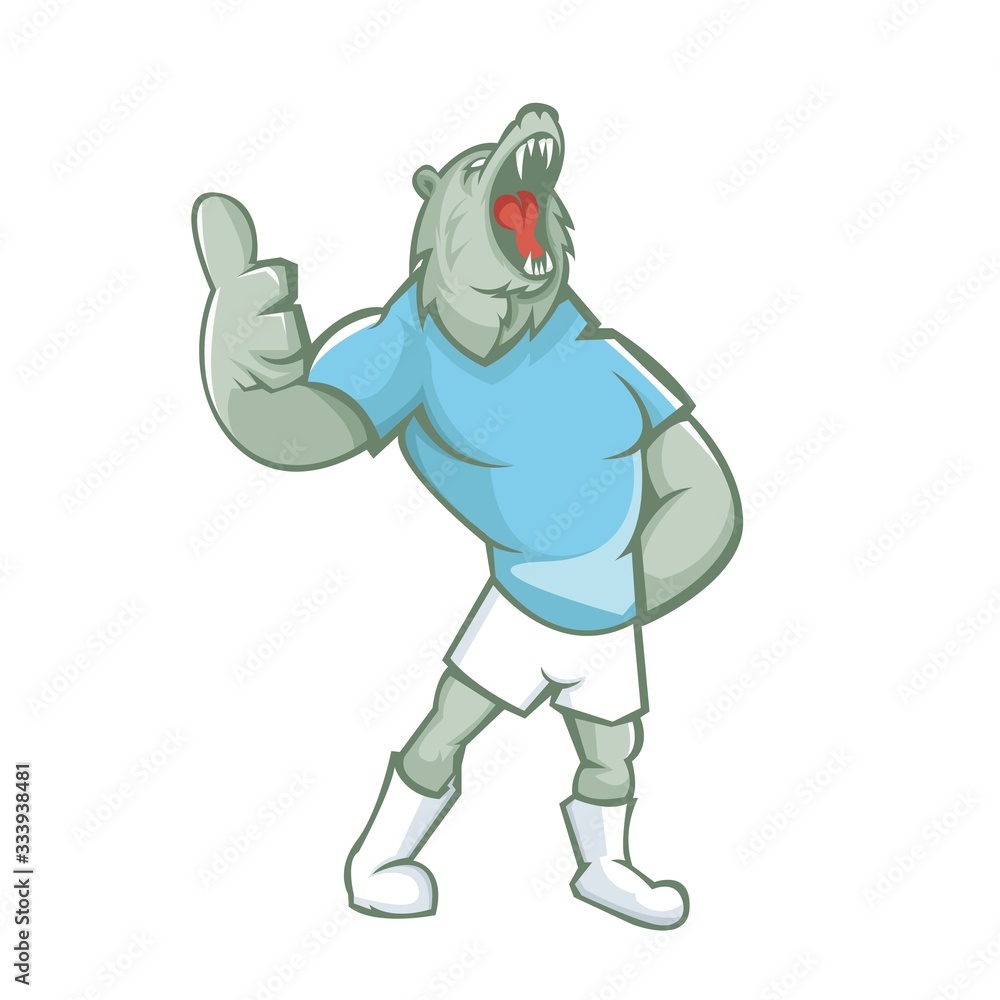 Obraz premium Bear mascot design with modern illustration concept style for sport team