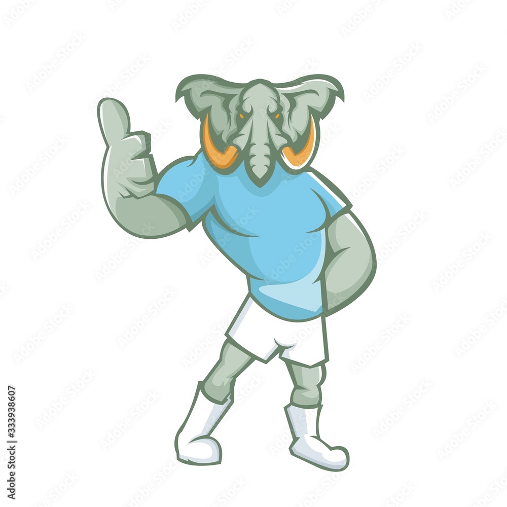 Elephant mascot design with modern illustration concept style for sport team Elephant mascot design with modern illustration concept style for sport team
