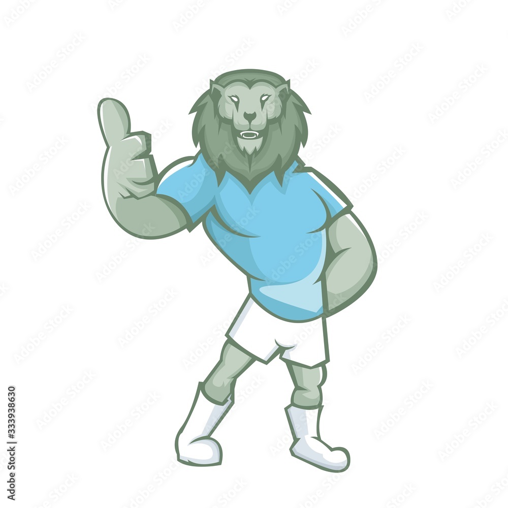 Lion mascot design with modern illustration concept style for sport team